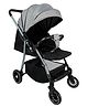 Standard Baby Stroller - Grey| Reversible Handle| Paded Cushion| Adjustable Canopy| Concealed Linked Brake| Swivel Wheels| 5 point Safety Harness| Storage Basket| Recling Backrest| Single Hand Fold