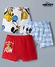 Babyhug Disney Single Jersey Knit Trunks With Mickey Mouse Graphics Pack of 3 - Multicolor