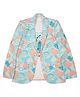 Charchit Cotton Blend Full Sleeves Abstract Printed Blazer With Tee - Sea Green