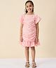 StyloBug Half Sleeves Striped Dress - Orange