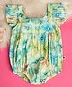 StyloBug Cap Sleeves Floral Printed Onesie - Green
