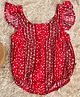 StyloBug Cap Sleeves Bandhani Designed Onesie - Red