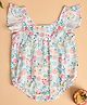 StyloBug Cap Sleeves Floral Printed Onesie - Off White & Multi Colour