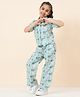 StyloBug Half Sleeves Floral Printed Coordinating Shirt Style Top & Pant Set - Green