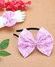 PinkChick Sequins Embellished Bow Designed Headband With Coordinating Bracelet Set - Lavender