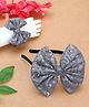 PinkChick Sequins Embellished Bow Designed Headband With Coordinating Bracelet Set - Grey