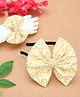 PinkChick Sequins Embellished Bow Designed Headband With Coordinating Bracelet Set - Gold