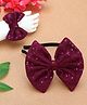PinkChick Sequins Embellished Bow Designed Headband With Coordinating Bracelet Set - Burgandy
