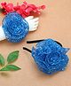 PinkChick Floral Designed & Sequins Embellished Hair Band With Bracelet Set - Blue