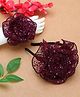 PinkChick Floral Designed & Sequins Embellished Hair Band With Bracelet Set - Burgandy
