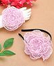 PinkChick Floral Designed & Sequins Embellished Hair Band With Bracelet Set - Pink