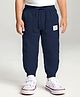 Babyhug Twill Woven Full Length Solid Coloured Trousers With Stretch - Navy Blue
