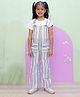 The Mom Store Cotton Half Sleeves Tee With Striped Dungaree - Multi Color