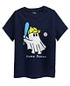 Guugly Wuugly Super Soft Combed Compact Cotton Knit Half Sleeves Skin Friendly Home Run Text Printed Tee - Navy Blue