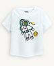 Guugly Wuugly Super Soft Combed Compact Cotton Knit Half Sleeves Skin Friendly Space Theme Printed Tee - White