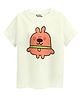 Guugly Wuugly Super Soft Combed Compact Cotton Knit Half Sleeves Cute Dog Printed Skin Friendly Tee - Off White