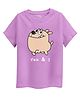Guugly Wuugly Super Soft Combed Compact Cotton Knit Half Sleeves Dog Printed Skin Friendly Tee - Lavender