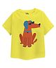 Guugly Wuugly Super Soft Combed Compact Cotton Knit Half Sleeves Dog Printed Skin Friendly Tee - Yellow