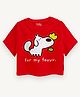 Guugly Wuugly Super Soft Combed Compact Cotton Knit Half Sleeves Dog Printed Skin Friendly Top - Red