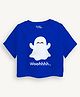Guugly Wuugly Super Soft Combed Compact Cotton Knit Half Sleeves Woohhhh Text Printed Skin Friendly Top - Classic Blue