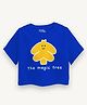 Guugly Wuugly Super Soft Combed Compact Cotton Knit Half Sleeves The Magic Tree Text Printed Skin Friendly Top - Classic Blue