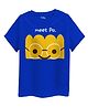 Guugly Wuugly Super Soft Combed Compact Cotton Knit Half Sleeves Meet Po Text Printed Skin Friendly Tee - Classic Blue