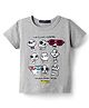 Noddy Knitted Half Sleeves Skull Printed Tee - Melange