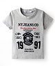 Noddy Knitted Half Sleeves Typography Embroidered Tee - Melange