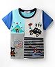 Noddy Knitted Half Sleeves Teddy Embroidered Tee - Turquoise