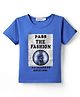 Noddy Knitted Half Sleeves Typography Printed Tee - Royal Blue