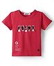 Noddy Knitted Half Sleeves Typography Printed Tee - Red