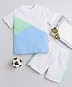 Little Angels Cotton Half Sleeves Cut & Sew Tee & Shorts Set - White