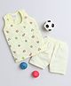 Little Angels Cotton Sleeveless Fruits Printed Tee & Shorts Set - Yellow