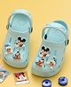Yellow Bee Disney Solid Perforated Clogs With Mickey & Friends Featuring Character Charms - Light Blue