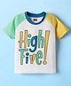 Babyhug Cotton Knit Half Raglan Sleeves T-Shirt with Text Print - White