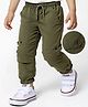 Babyhug Woven Full Length Solid Colour Parachute Pant - Olive Green