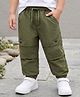 Babyhug Woven Full Length Solid Colour Parachute Pant - Olive Green