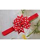 Little Miss Cuttie Bow Applique Detailed Polka Dots Designed Headband - Red