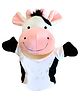 FunBlast Cow Shaped Soft Hand Puppet with Movable Open Mouth for Kids White - Height 26 cm