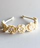 Bobbles & Scallops Floral Crochet Designed Pearls Embellished Hair Band - Cream