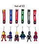 Asera Cartoon Keychains Keyrings for Kids Birthday Return Gifts Party Favors Take Away Gifts (Superheroes- 12 Pcs)