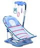 Baby Bather With Toys - Light Blue| Reclining Seat| Spacious| Anti Skid Base| Head Support| Compact Fold| Travel Friendly| Washable Cover| Newborn| Boys & Girls