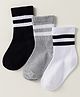 Kookie Kids Socks With Stripe Pack Of 3 - Grey & White