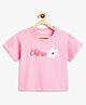 Campana 100% Cotton Knit Half Sleeves Cherie Printed T-Shirt - Pink