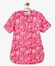 Campana 100% Cotton Three Fourth Sleeves Floral Printed Kurta - Magenta