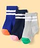 Kookie Kids Socks With Stripe Pack Of 3 - Grey & Blue