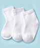 Kookie Kids Terry Knit Ankle Length Solid Socks Pack Of 3 - White