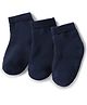 Kookie Kids Terry Knit Ankle Length Solid Socks Pack Of 3 - Navy Blue