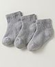 Kookie Kids Terry Knit Solid Socks Pack Of 3 - Grey