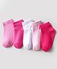 Kookie Kids Terry Knit Ankle Length Solid Socks Pack Of 5 - Pink Lilac & Red